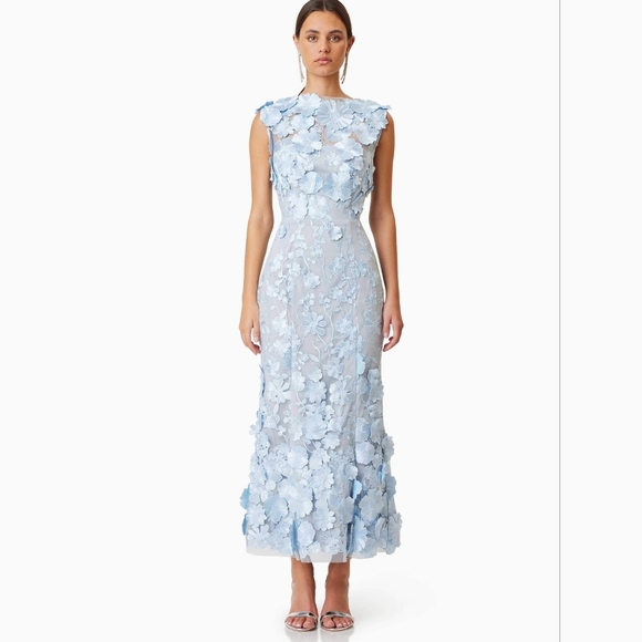 Selene Cocktail Midi Dress Blue - Picture 4 of 9